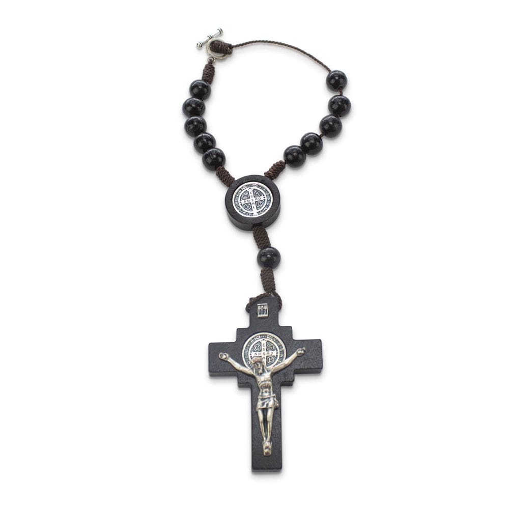 Dezena São Bento Crucifixo Madeira Preta 10Mm