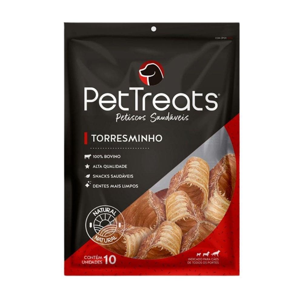 Traqueia Bovina Cortada 10Un Torresminho Natural Pet Treats