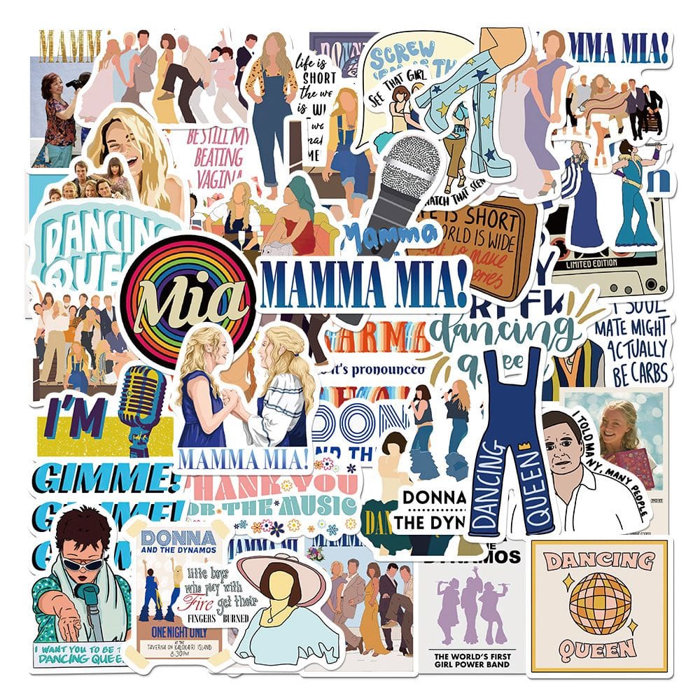 Adesivos de vinil impermeável Mammas Mias Anime 50 unidades/lote