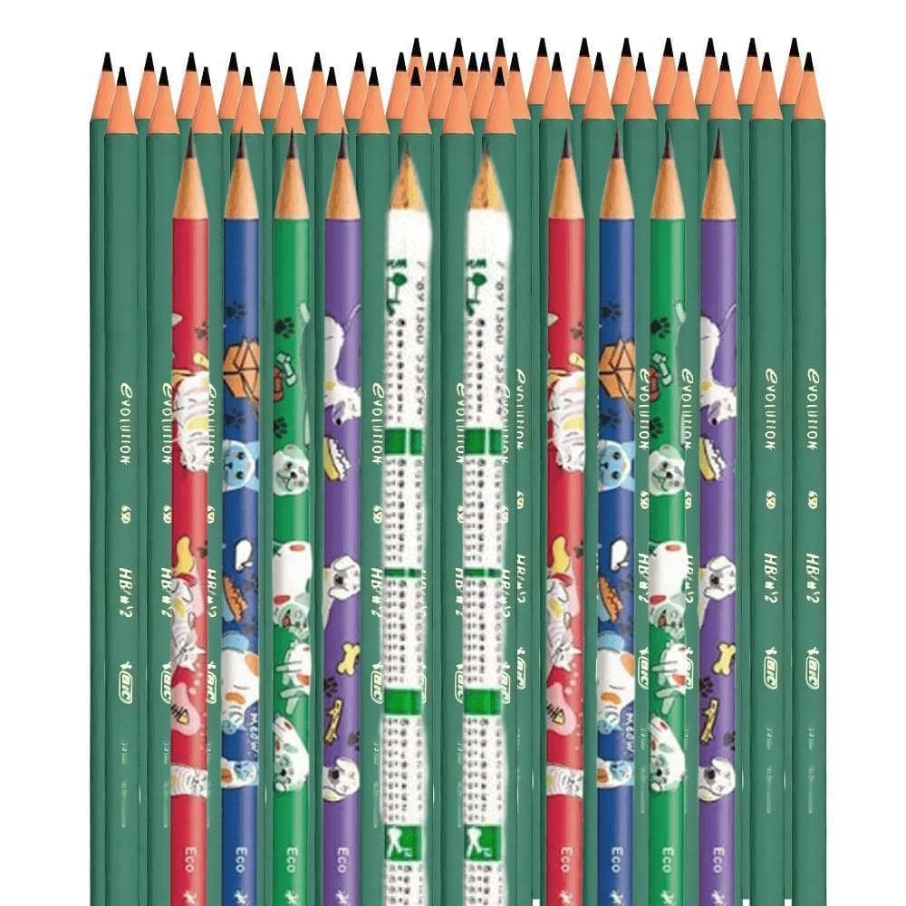 Kit Lápis De Escrever Variado Diversos 55 Unidades