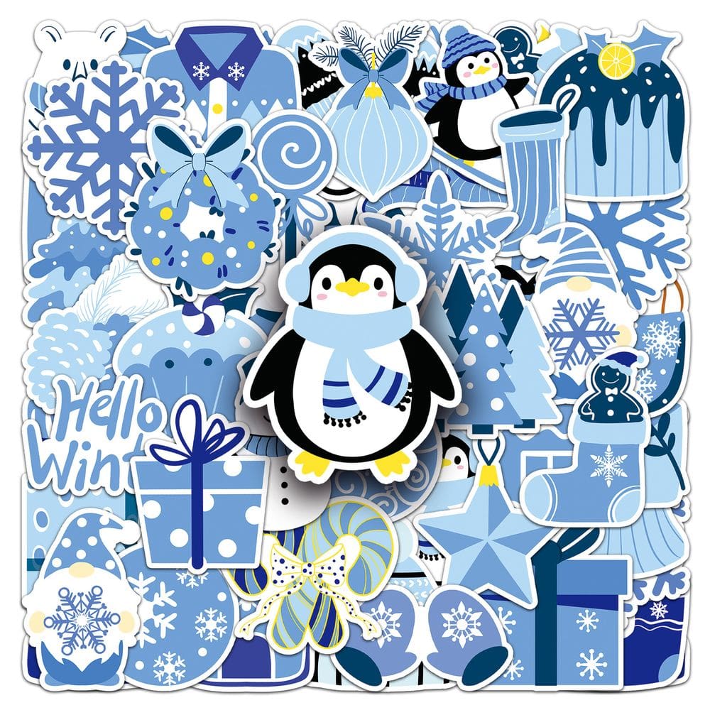 Adesivos 50 unidades/lote Blues Styles Penguins Snowflakes Waterpro