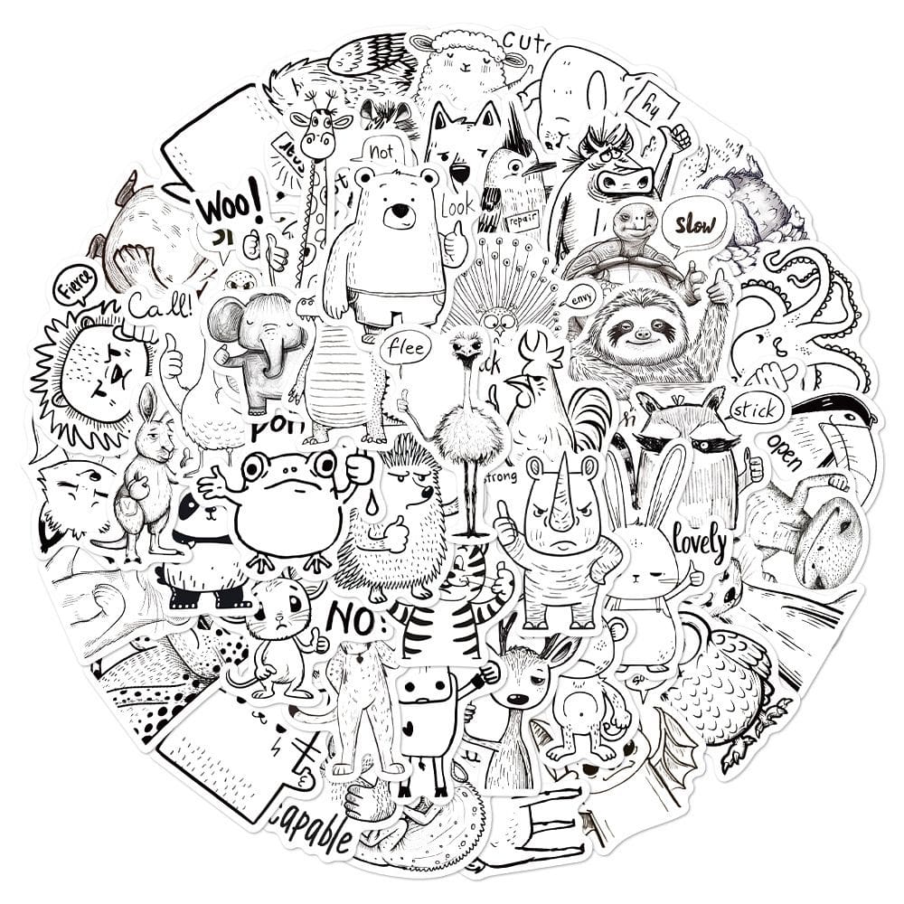 Adesivos Thumbs Up Animals em vinil impermeável Anime x50