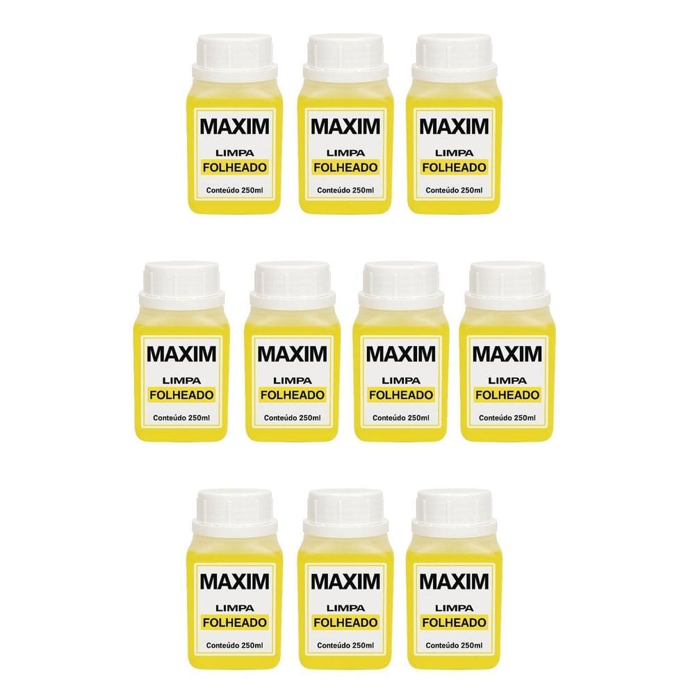 Kit 10Un Limpa Chapeados Folheado Semijóia Maxim 250Ml