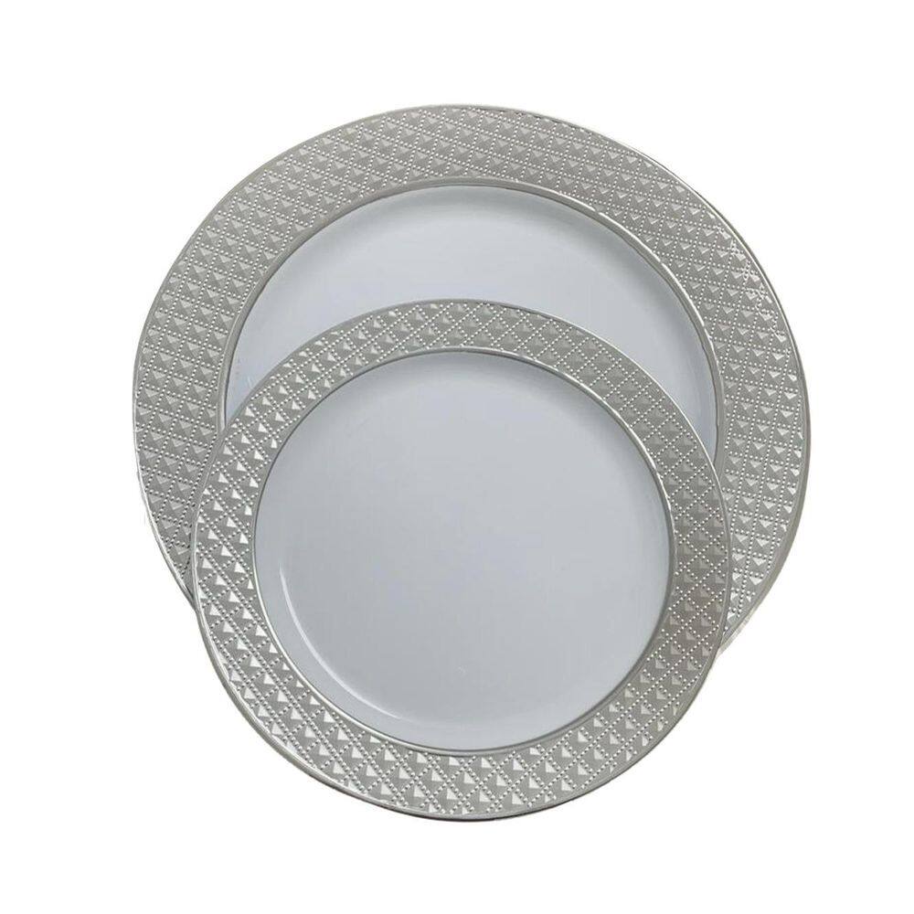 5 Pratos Sobremesa 19Cm Descartáveis De Luxo Em Plástico