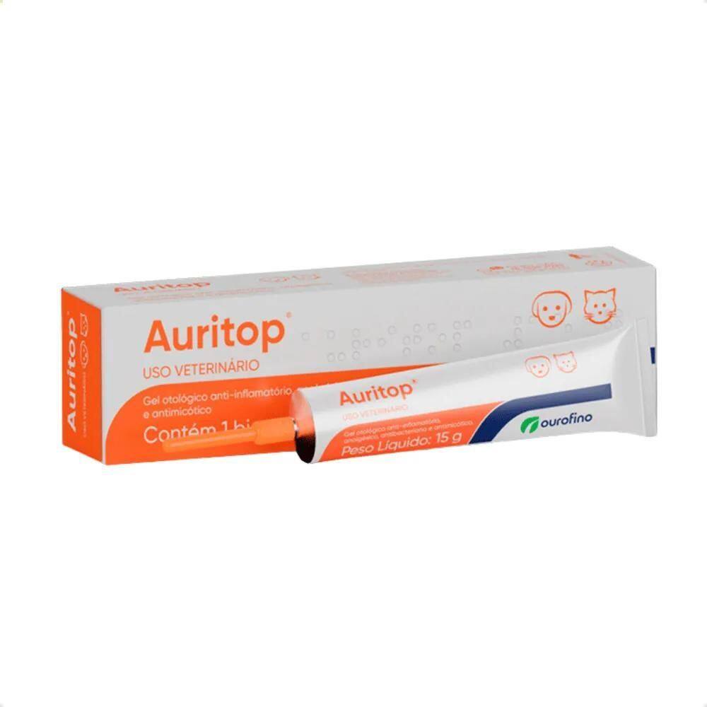 2X Auritop Ourofino Gel Otológico Para Cães E Gatos 15G