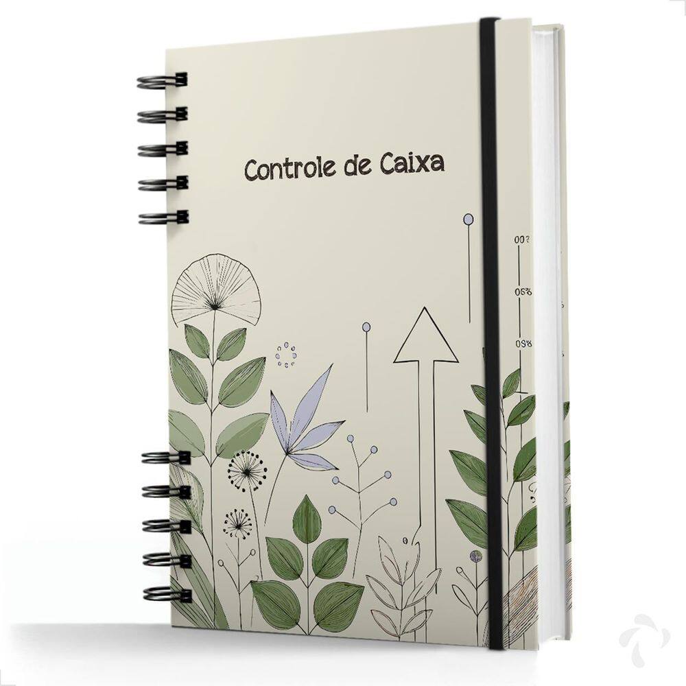 Caderno De Controle De Caixa Capa Dura Fluxo Diário Grow Up