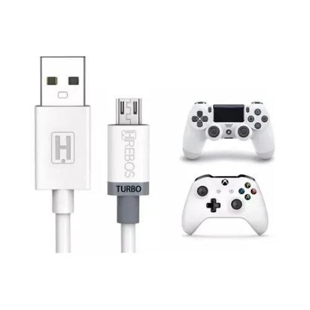 2X Cabo Carregador Usb Para Controle Ps4 E Xbox One 3 Metros