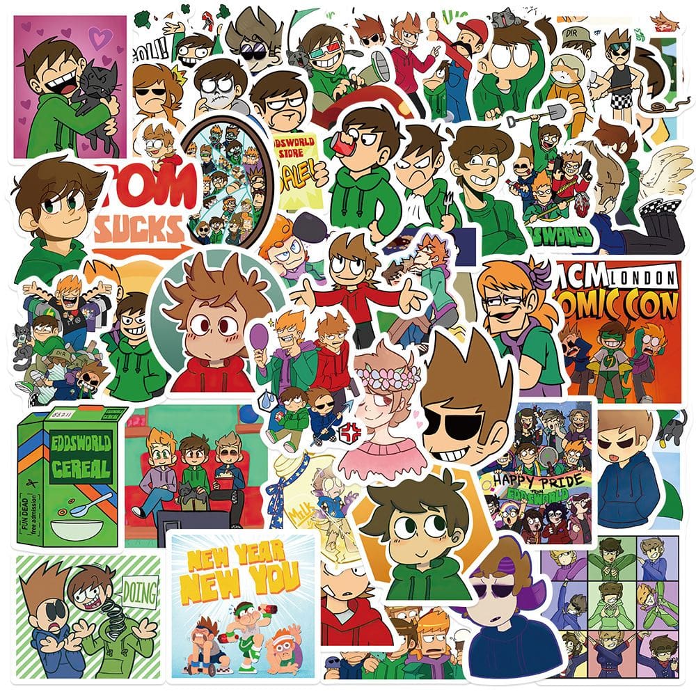 Adesivos de vinil impermeável Eddsworlds Anime 52 unidades/lote