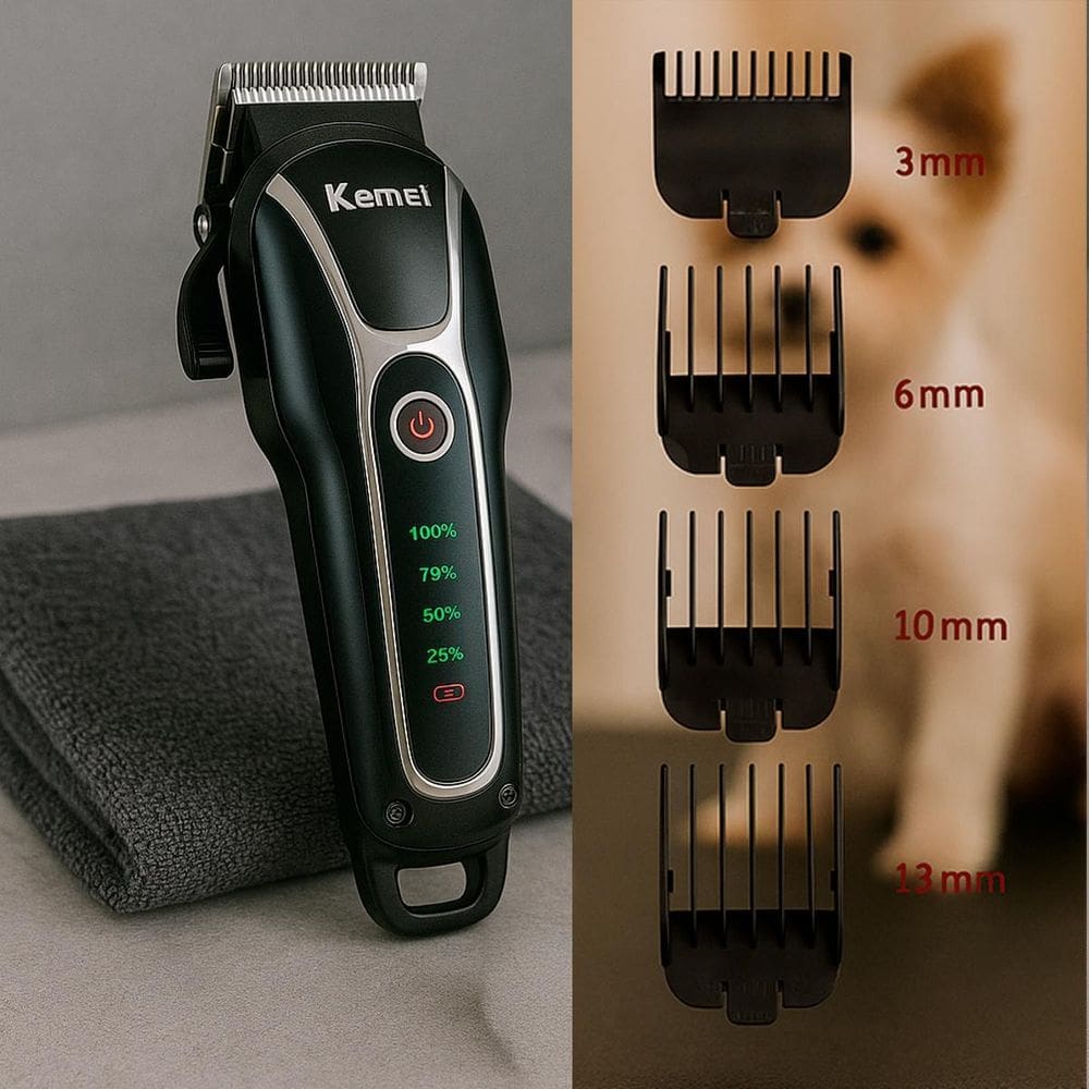 Maquininha Recarregável Kemei Pet Com Precisão