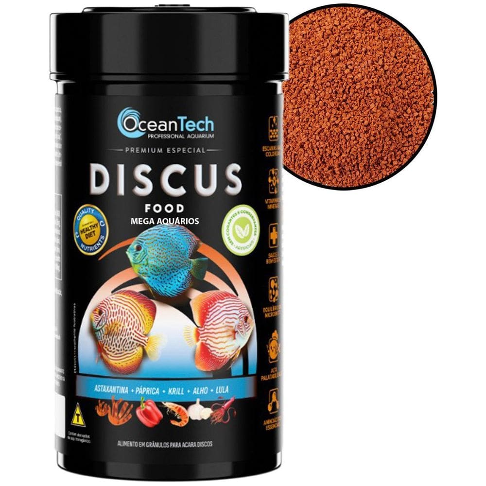 Ração Premium Peixes Acará Disco Bandeira Oceantech 400G