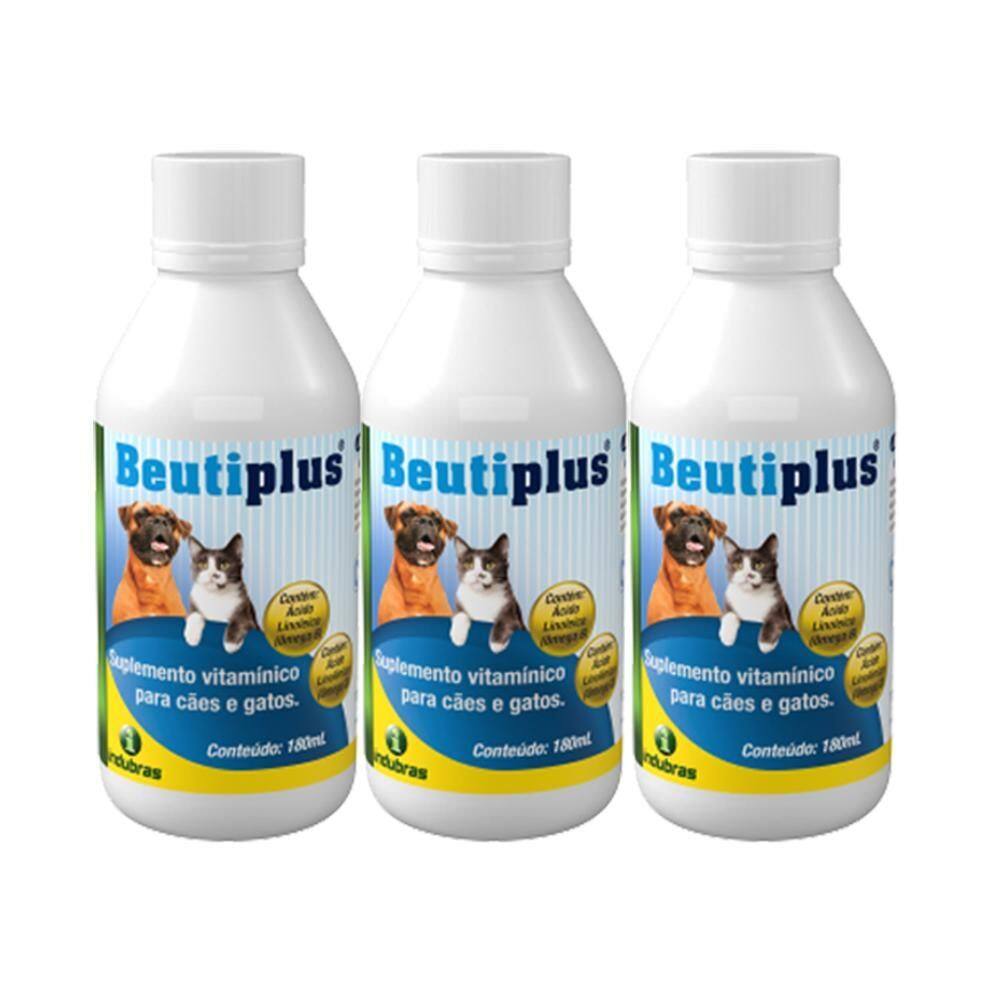 Kit 3X Beutiplus 180Ml Indubras Suplemento Para Cães E Gatos