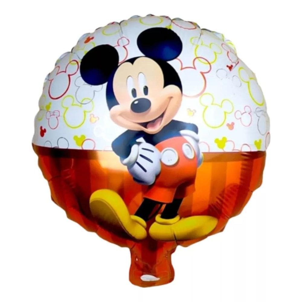 Kit Balão Metalizado Mickey 22Cm Com 15 Unidades