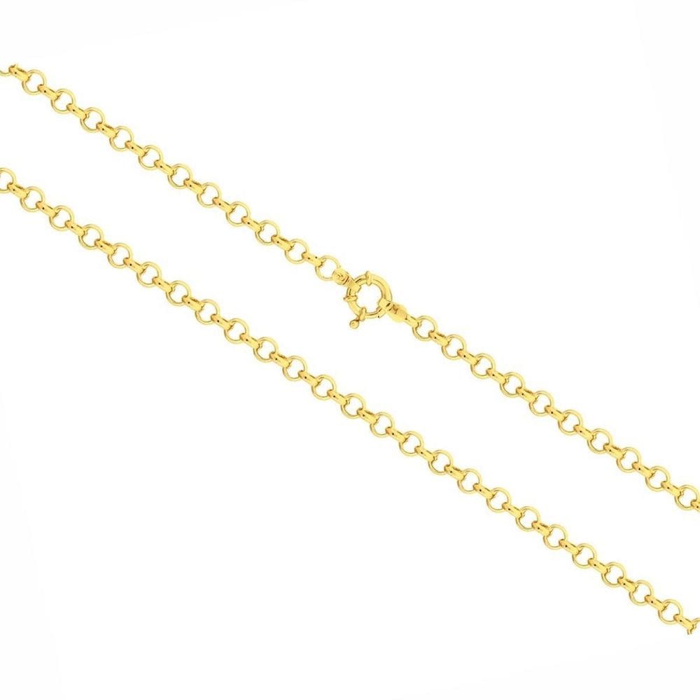 Corrente Elo Português 45 Cm Colar Feminino Ouro 18K
