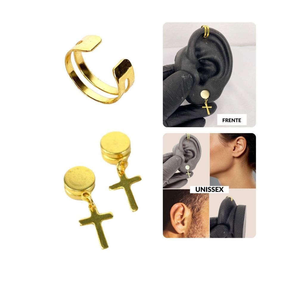Kit Brinco Alargador Magnético Piercing Pressão Orelha