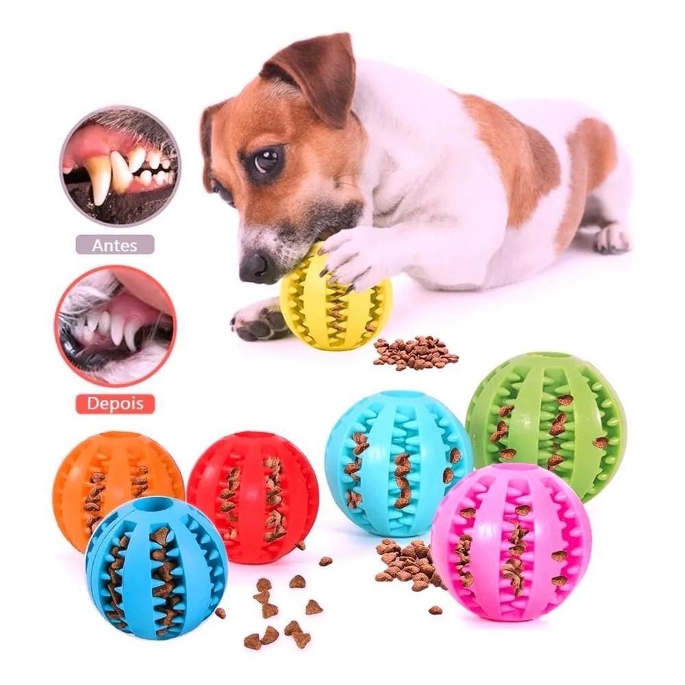 2X Brinquedo Interativo Caes Porta Petiscos Ração Anti Stres