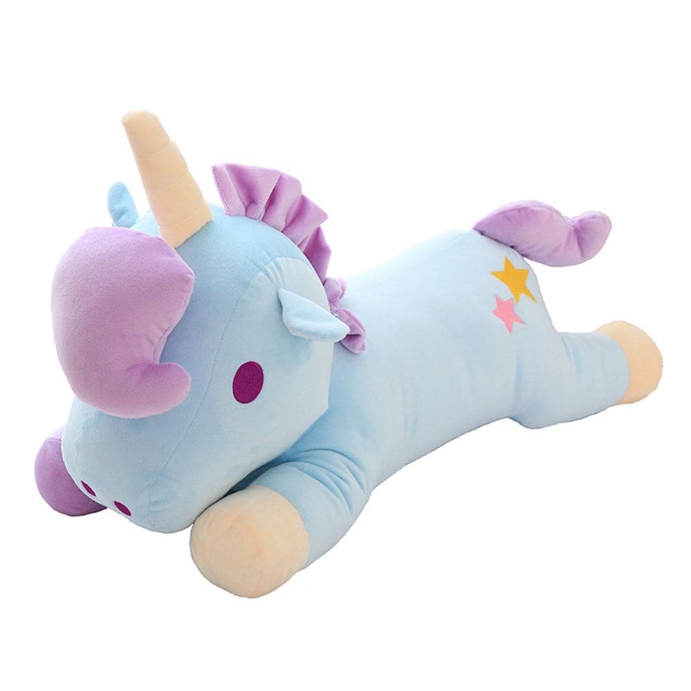 Boneca de pelúcia Sky Blue Unicorn 28 cm em algodão e pelúcia
