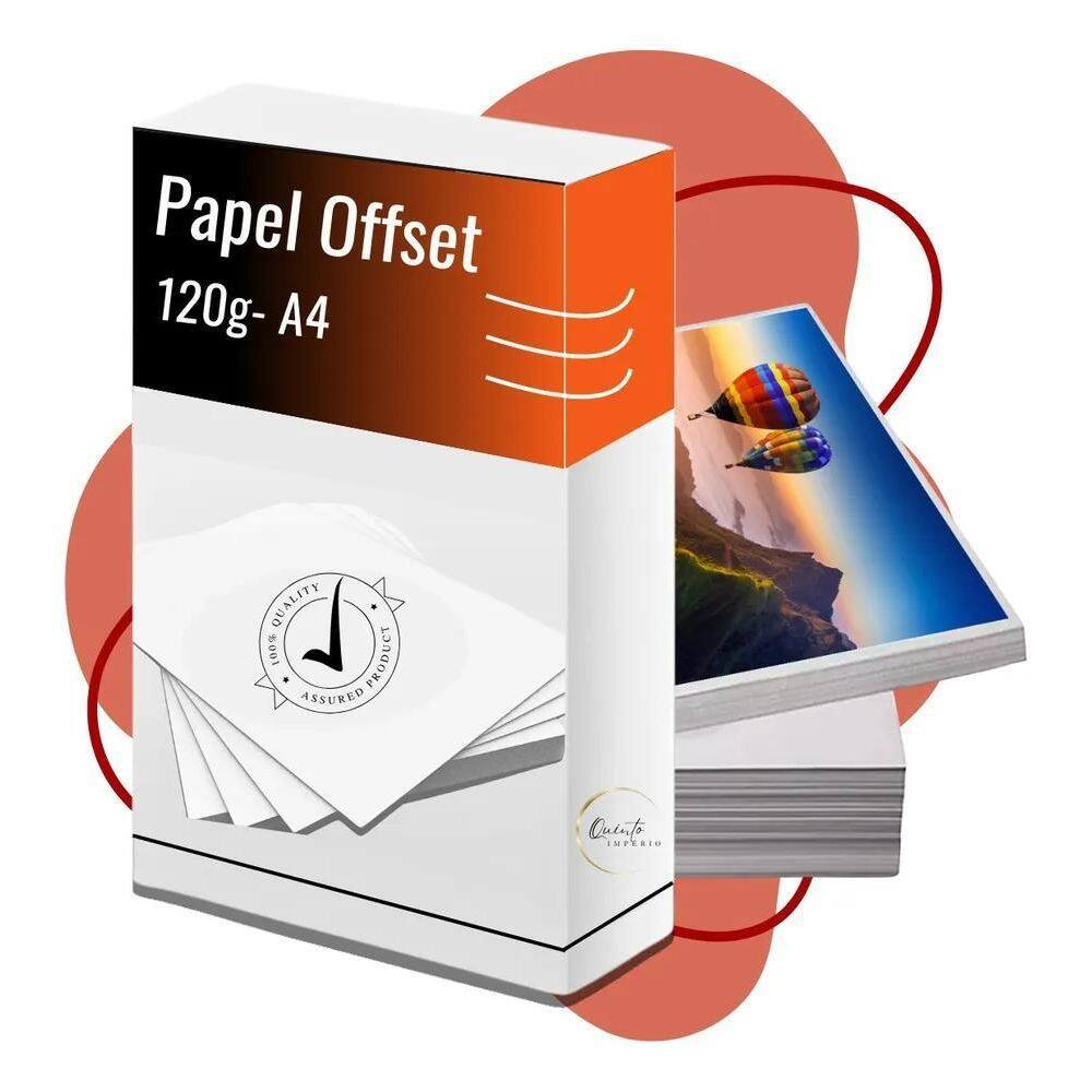 2X Papel Offset 120G Com 500 Folhas A4 Branco Sulfite Premiu