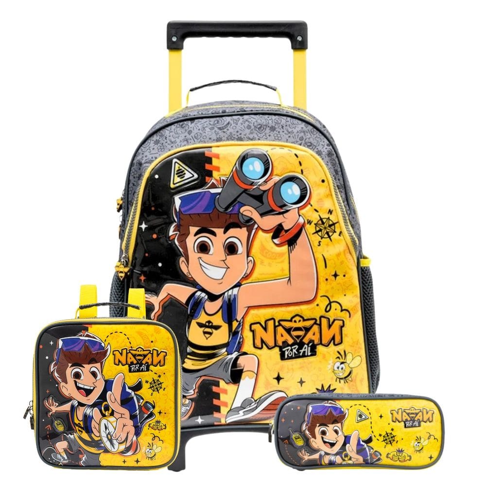 Mochila Rodas Lancheira Térmica Estojo Simples Natan Por aí