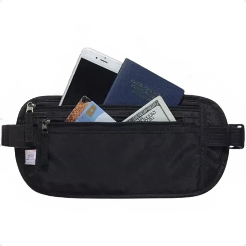 2X Pochete Doleira Porta Dolar Notas Viagem Antifurto Invisi