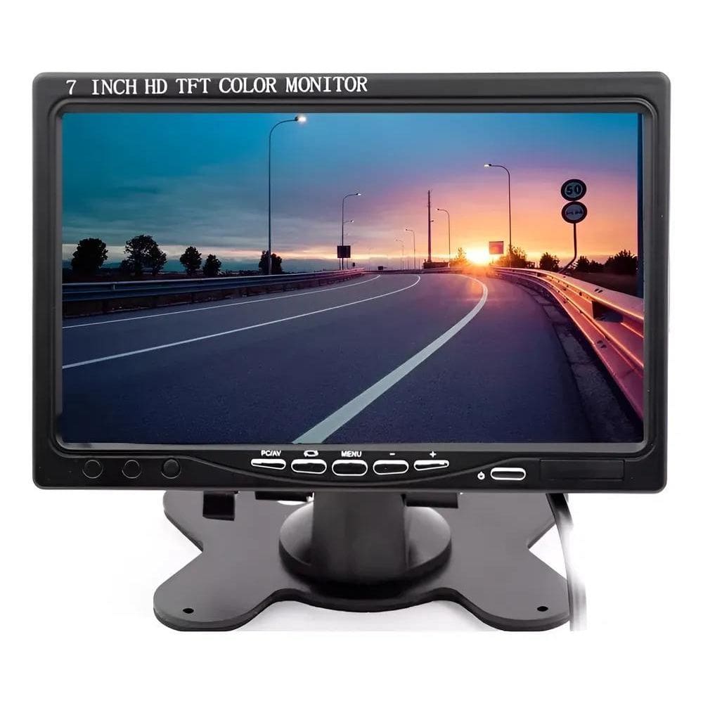 Tela Monitor Lcd 7 Polegas Colorida Hdmi Vga Av Dc Preto