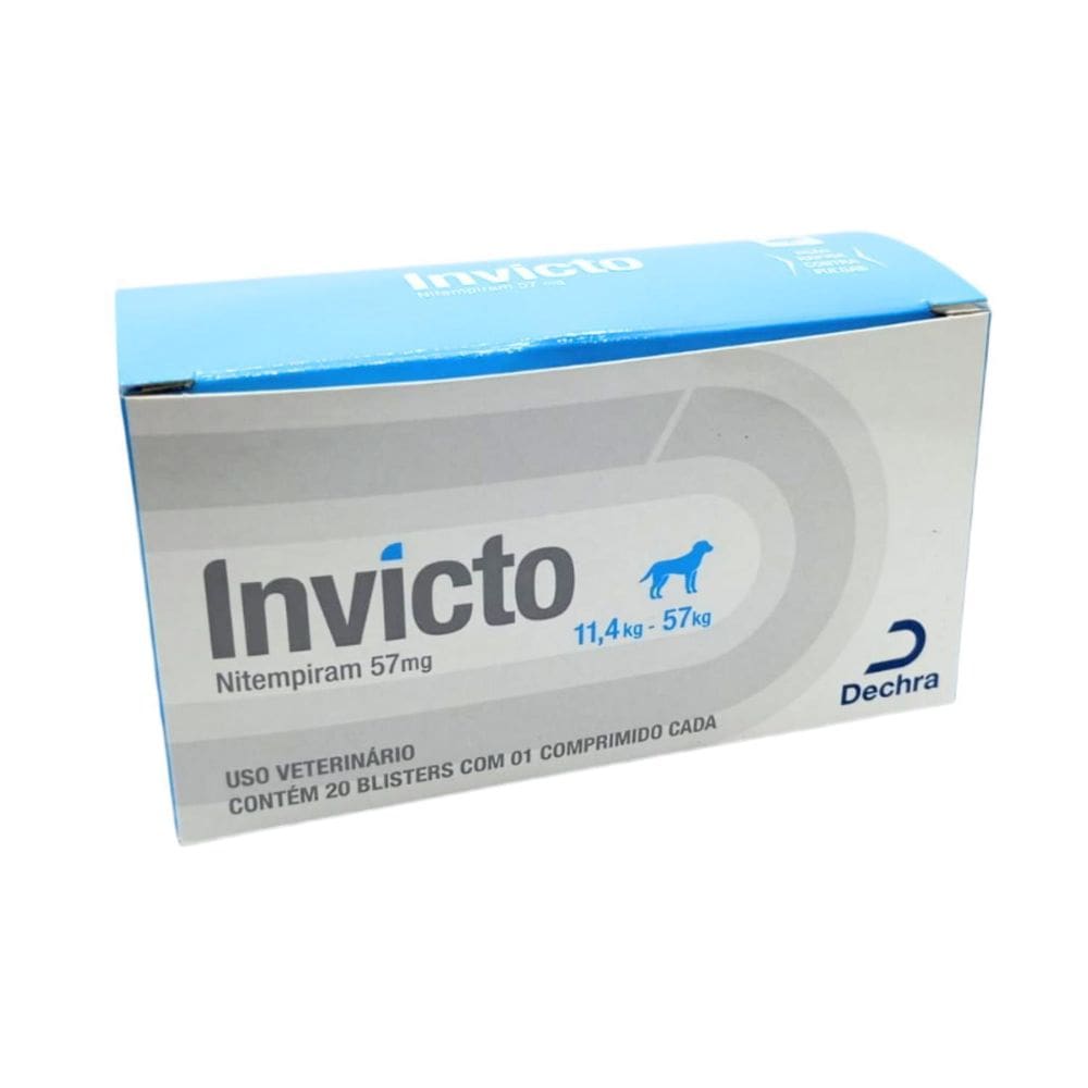 Antipulgas Dechra Invicto Cães 57 Mg - 20 Comprimidos