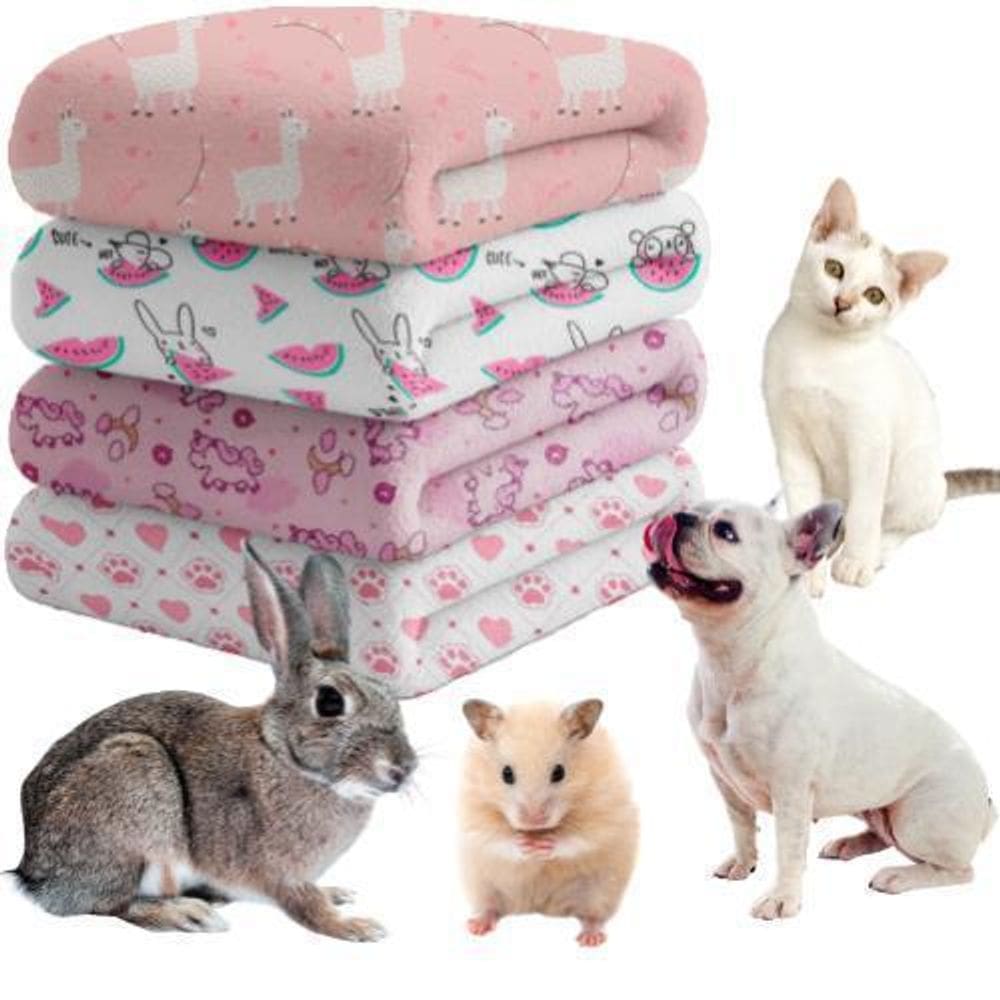Manta Pet Avulsa Para Cães Gatos Porquinho Coelho 70X90 Rosa