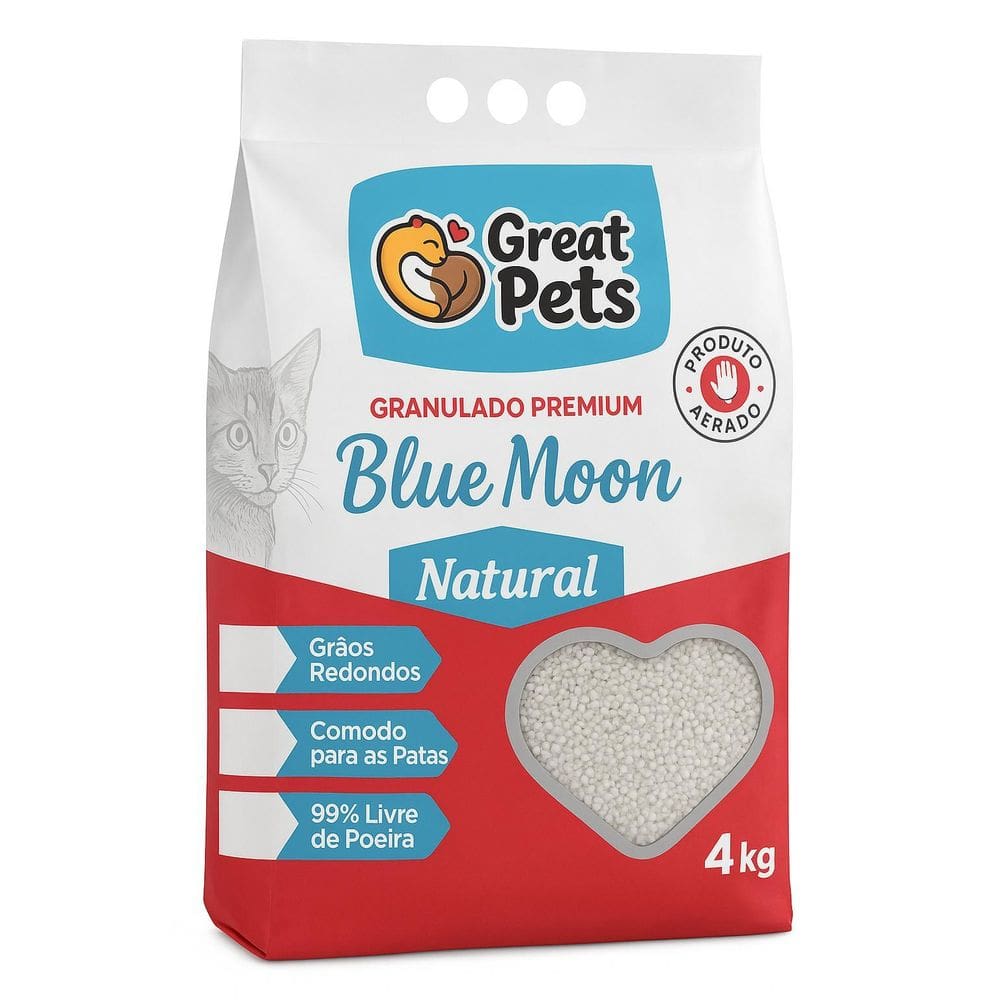 Granulado Gatos Natural Great Pets Blue Moon 4Kg Premium
