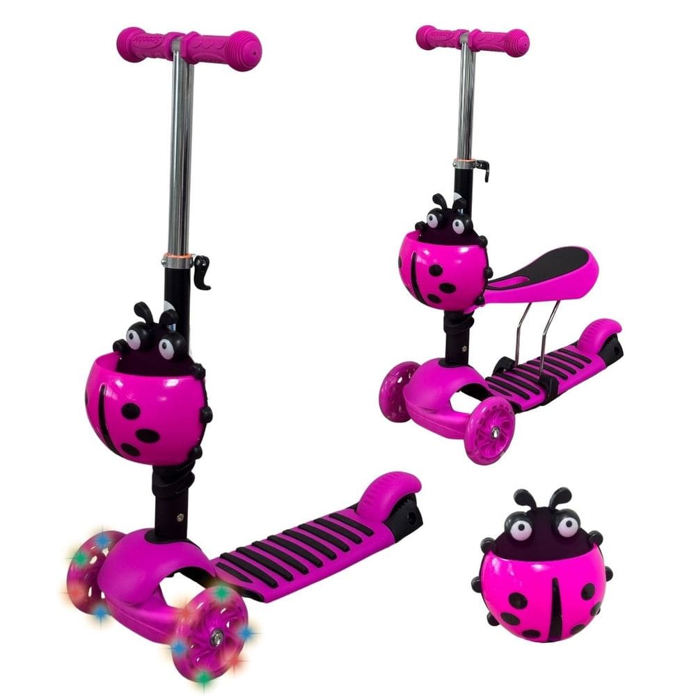 Patinete Infantil 3 Rodas 2 em 1 de Pé ou Sentado com Assento Cestinha Importway Bw-362