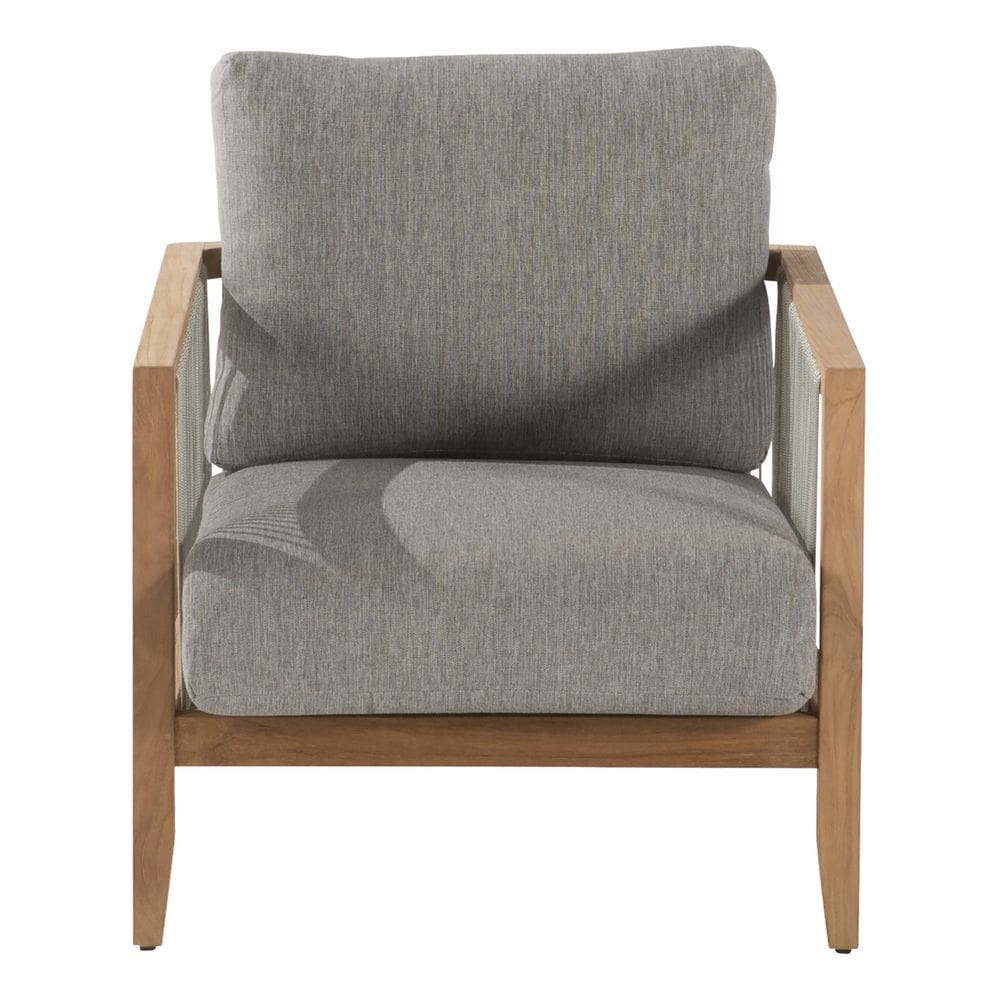 Poltrona De Jardim Em Madeira 55x68 Cm Cinza