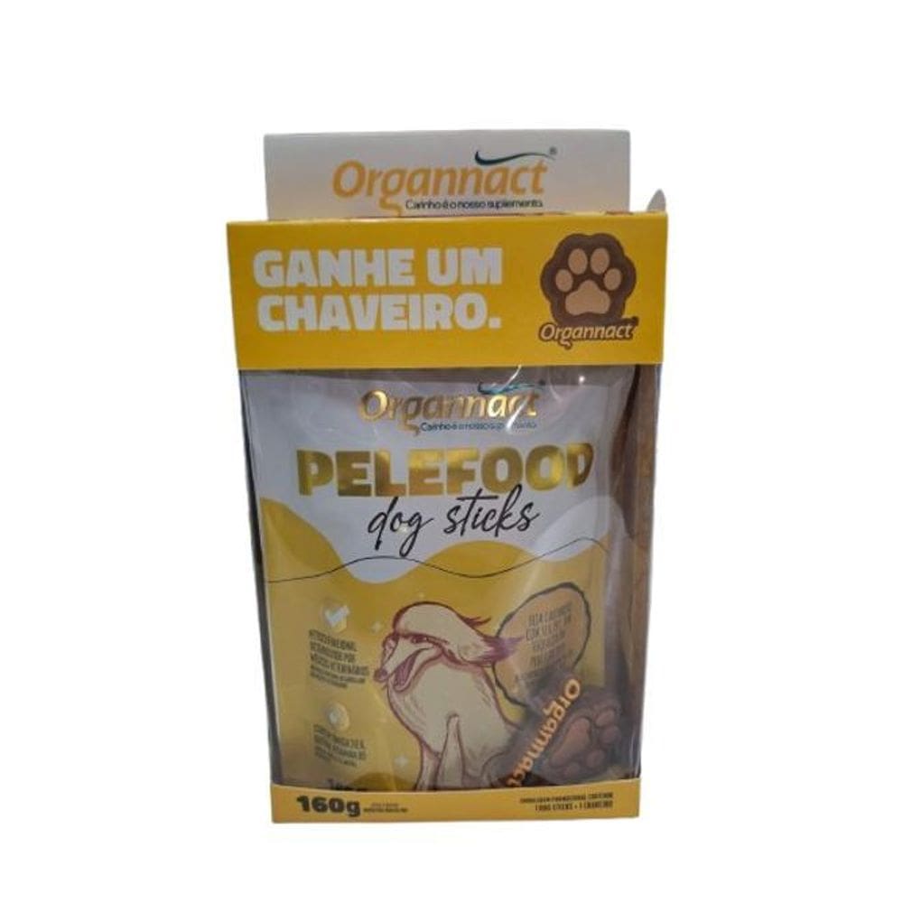 Suplemento Pelefood Dog Sticks 160G + Chaveiro - Organnact