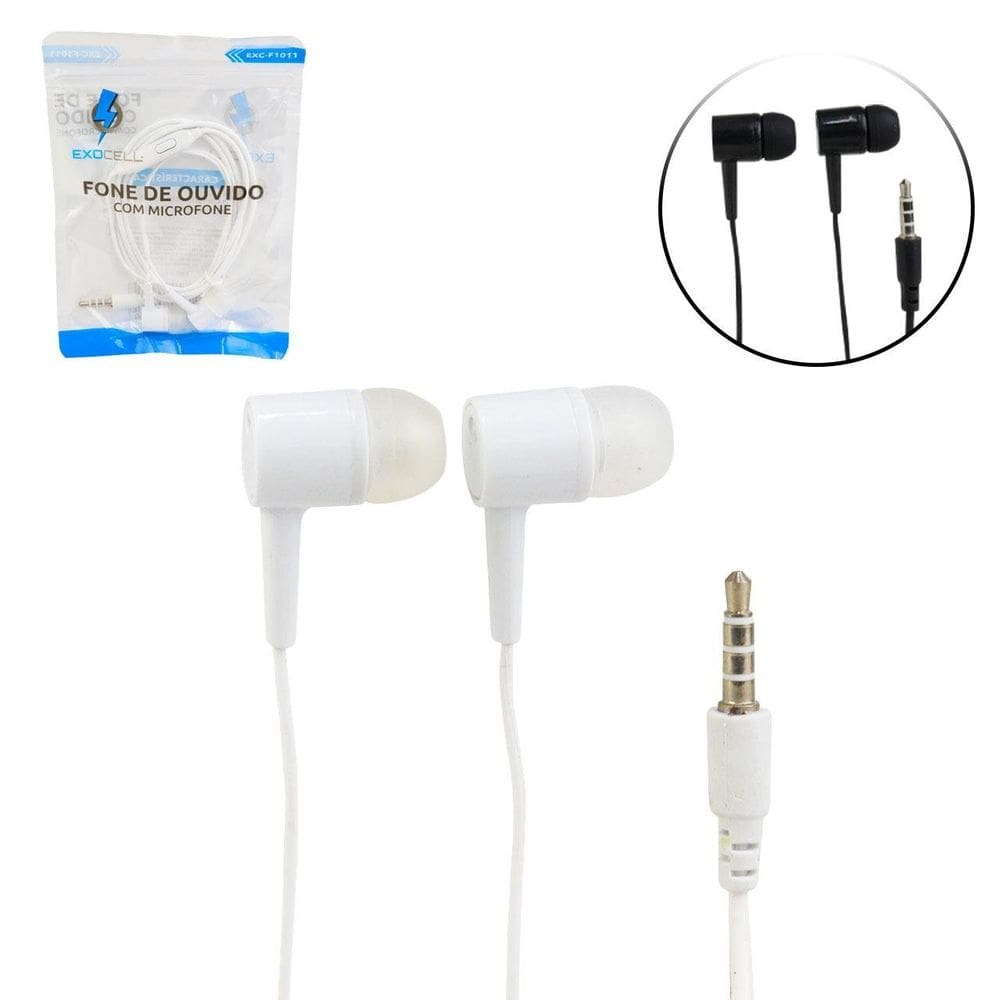 Fone de Ouvido com Microfone 1m Color - Tudo em Caixa