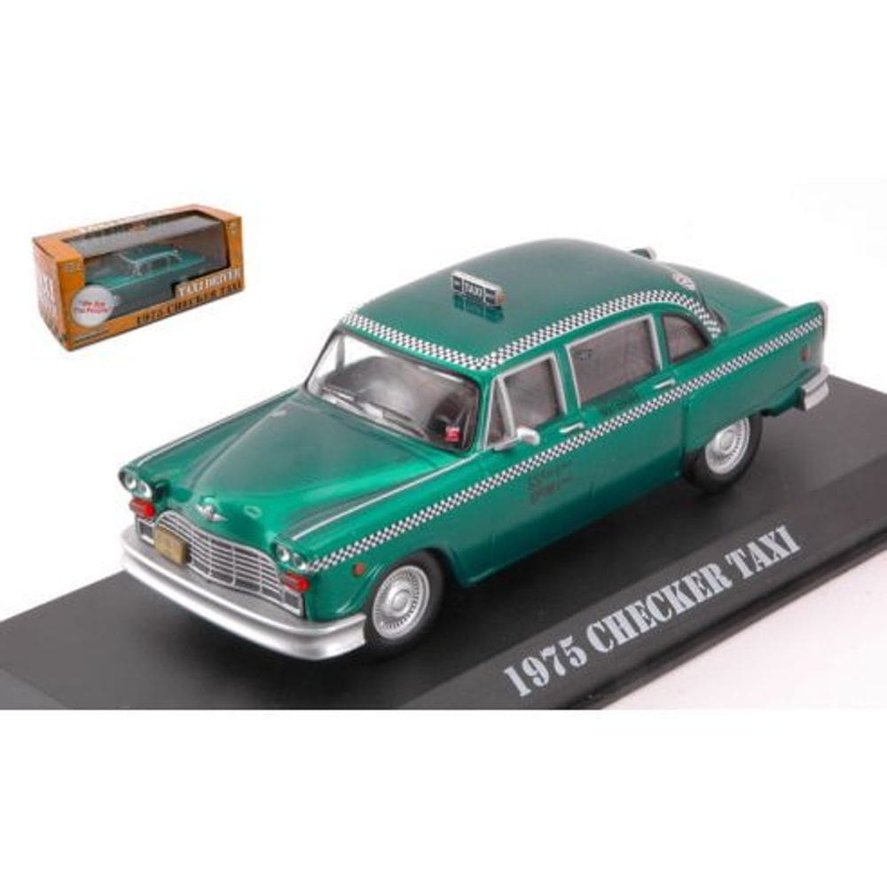 Miniatura Greenlight Checker Táxi TAXI 1975 Verde 1/43