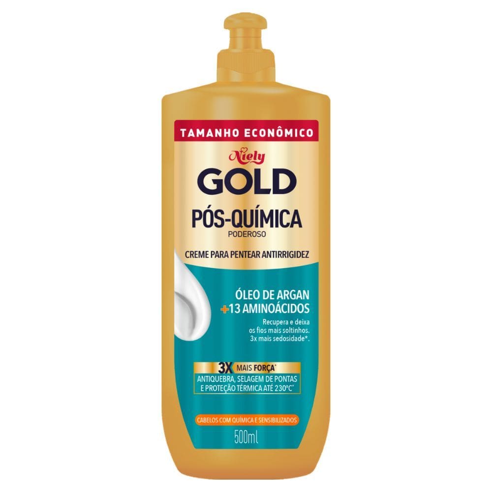 Creme para Pentear Antirrigidez Niely Gold Pós Química Poderoso 500ml