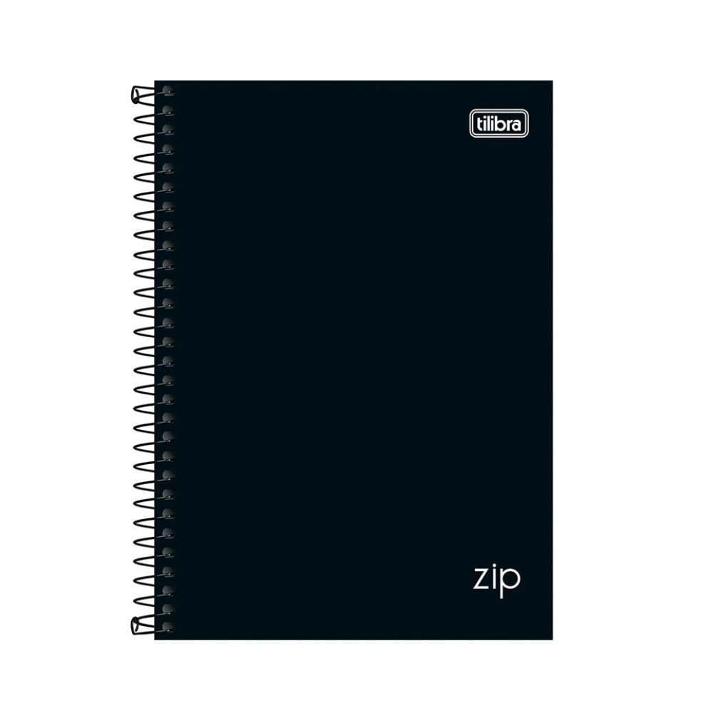 Caderno Espiral Pequeno 1/4 Capa Dura 80 Folhas Zip Tilibra Preto