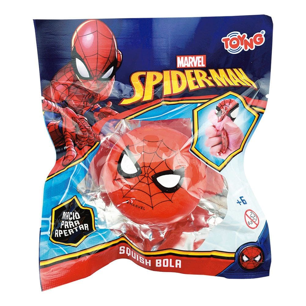 Squish Bola Marvel Spider Man Toyng Macia para Apertar 6+ Anos 1 Unidade