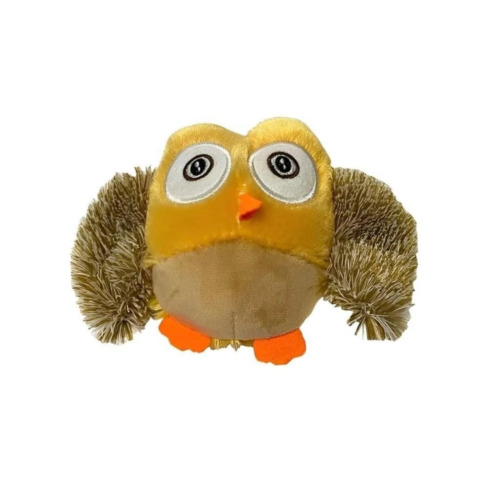 Mordedor Coruja Bege De Pelúcia Para Pets