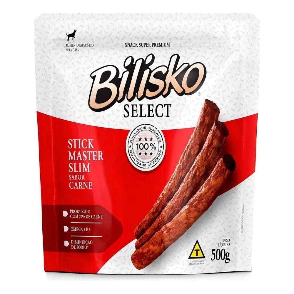 2X Bifinho Para Cães Palito Fino Sabor Carne 500G Bilisko Fu