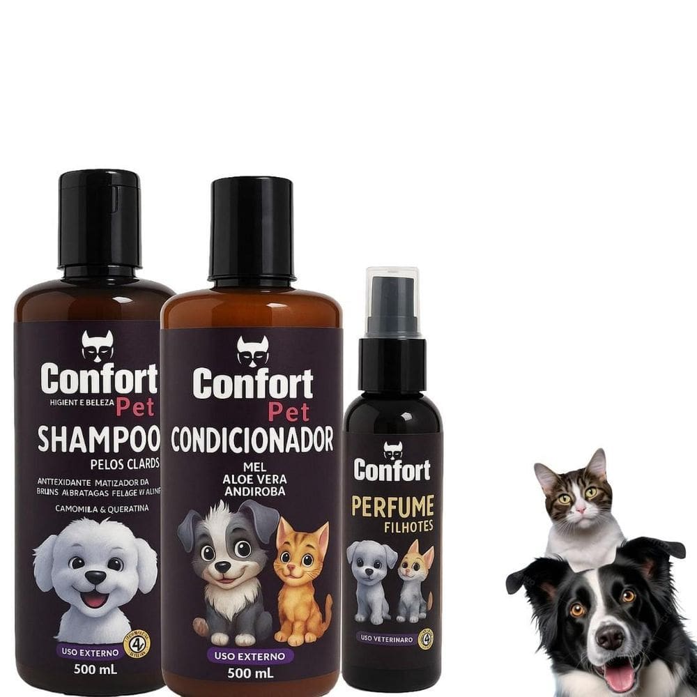 Kit Completo Pet: Shampoo + Condicionador + Colônia