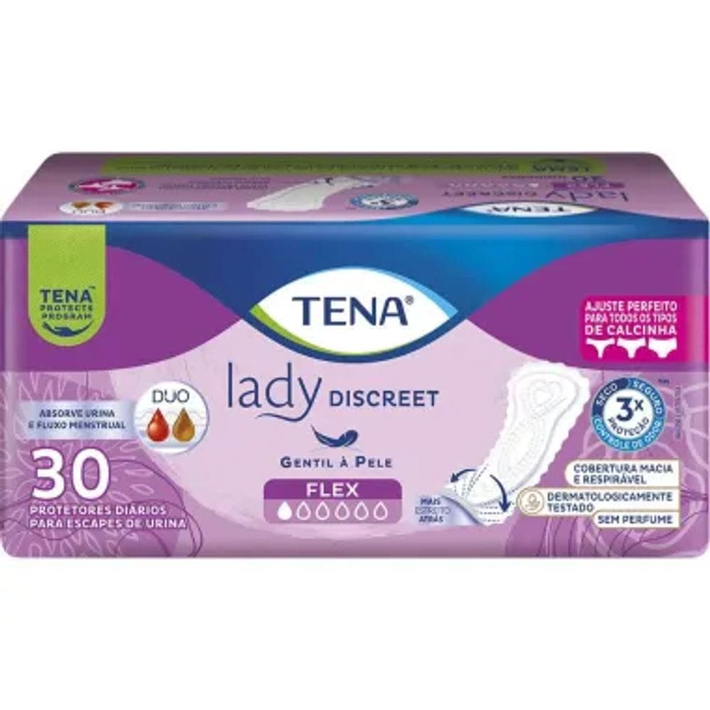 Protetor Diário Tena Lady Discreet Flex 30 Unidades