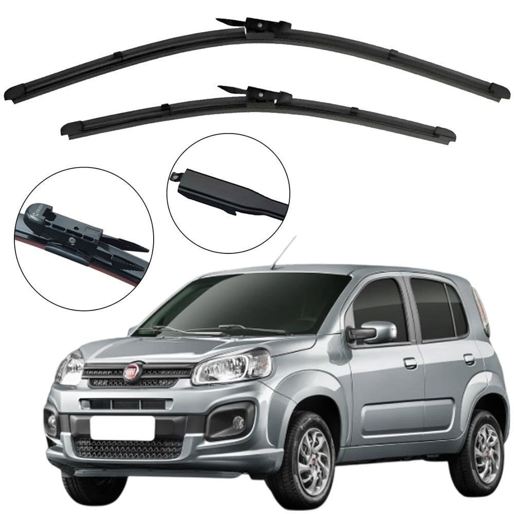 Kit Palheta Dianteira Uno Novo 2015 a 2021 Limpador de Parabrisa de Silicone