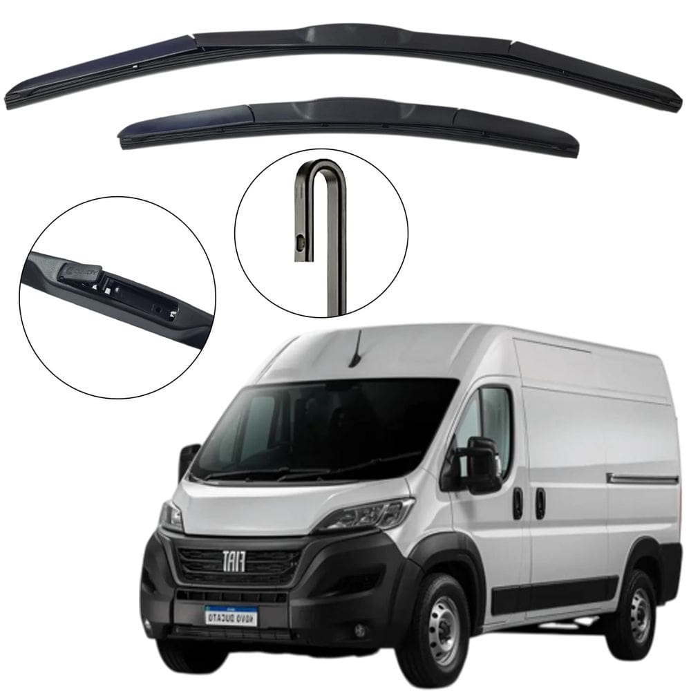 Kit Palheta Dianteira Ducato 2018 a 2024 Limpador de Parabrisa de Silicone