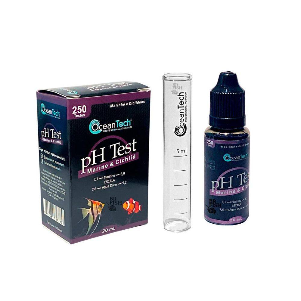 Teste Água Ph Ocean Tech Marinho E Ciclídeos Faz 250 Testes