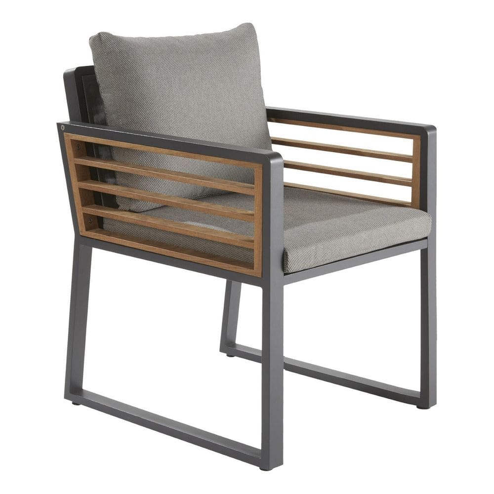 Poltrona Em Aluminio 78x56 Cm Com Bracos Cinza Ion