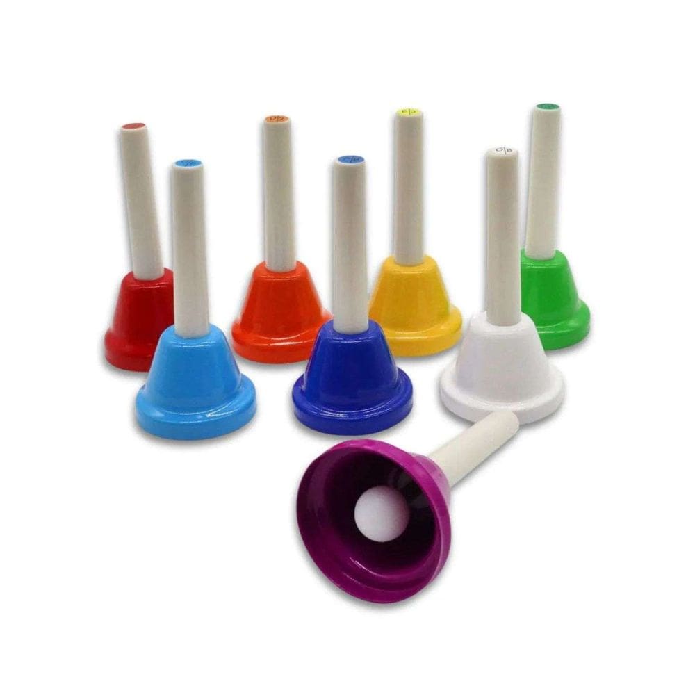 Kit 8 Sinos Coloridos de Mão 7,5