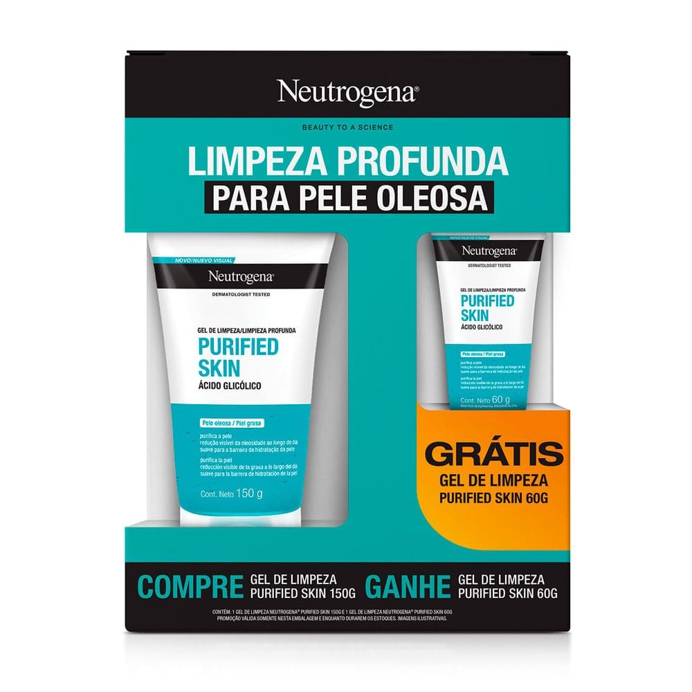 Kit Gel de Limpeza Purified Skin Neutrogena 150g e Ganhe Gel de Limpeza 60g