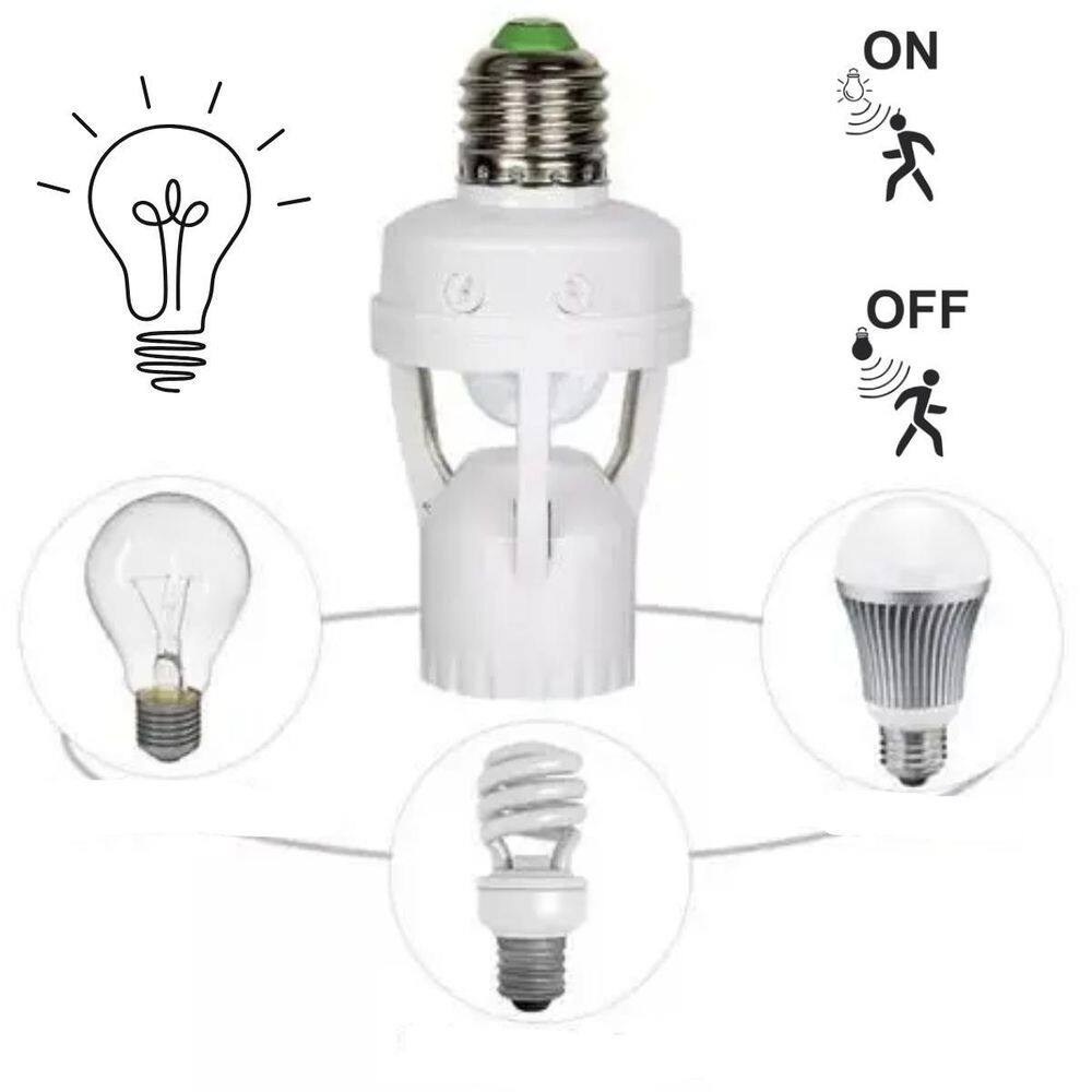 Sensor Noturno E27 Com Suporte Para Lâmpada