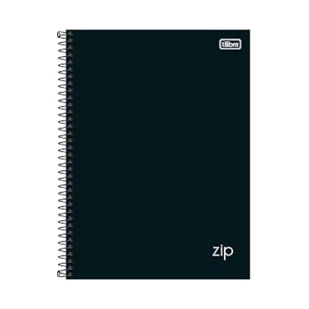 Caderno Espiral Pequeno 1/4 Capa Dura 160 Folhas Zip Tilibra Preto