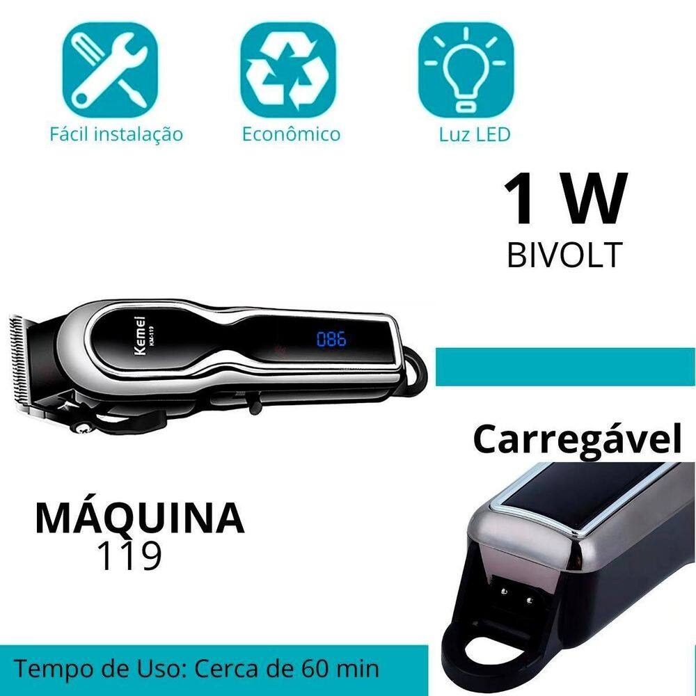 Kemei Digital Para Corte De Cabelos E Barba