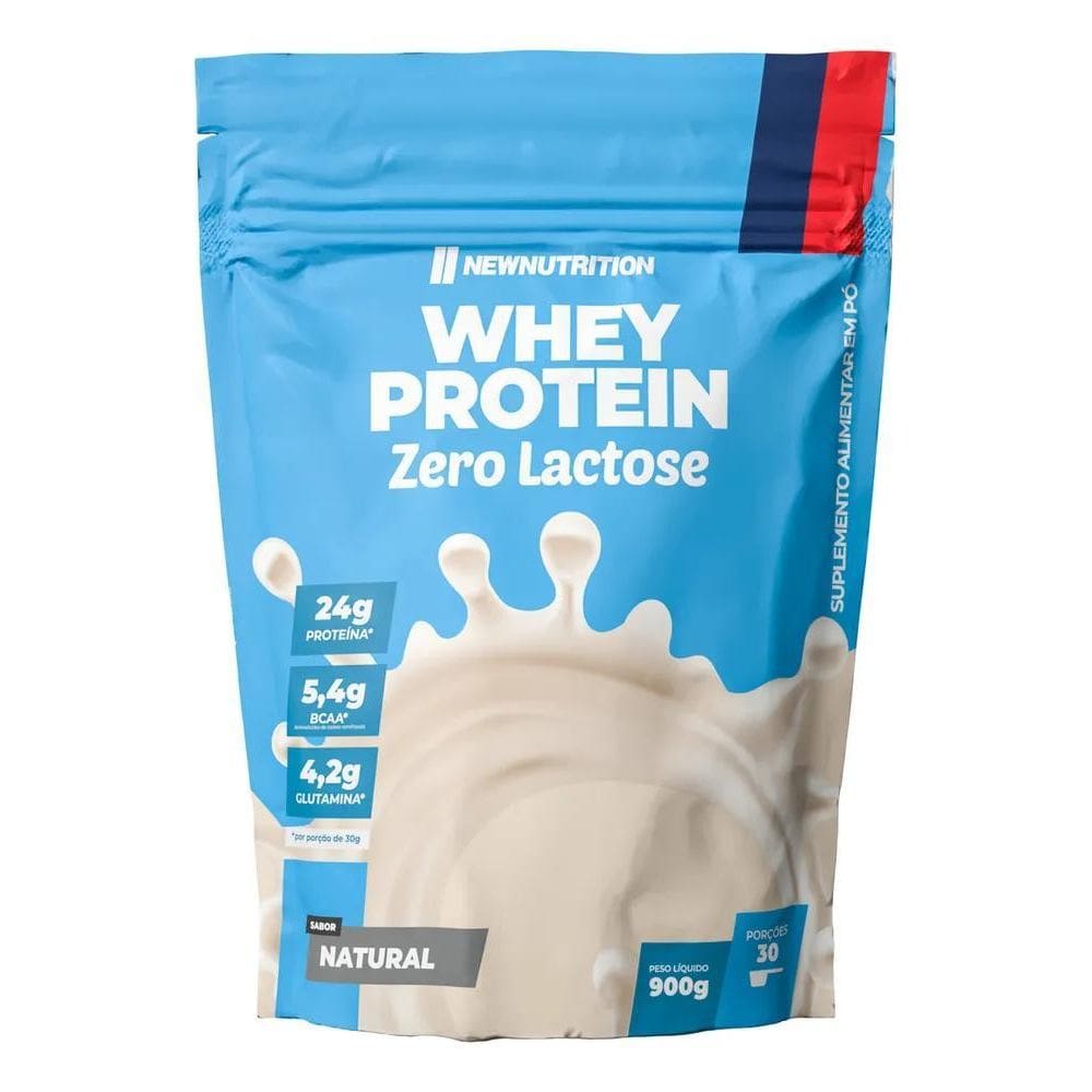 2X Pó Whey Protein Zero Lactose 900G Natural Newnutrition