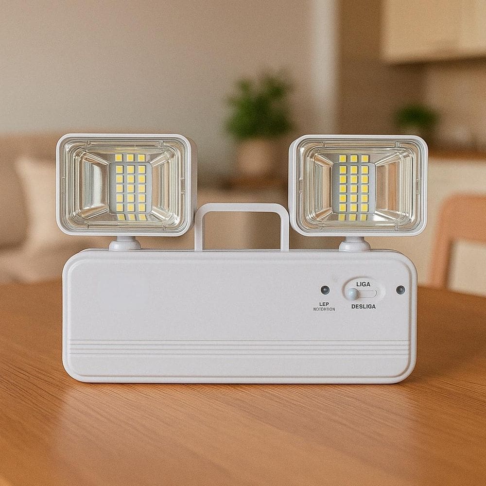 Luminária De Emergência Para Condomínios Luz Bivolt Led
